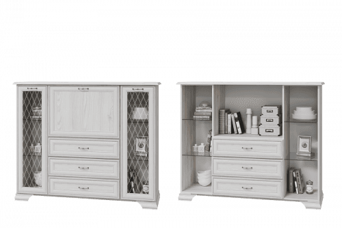Николь Комод с 2 стекл. дверками