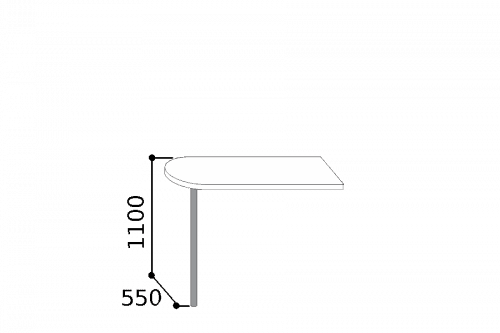Кухня «Ванесса» Стол барный на ноге (h 1100) Модуль 7.1500